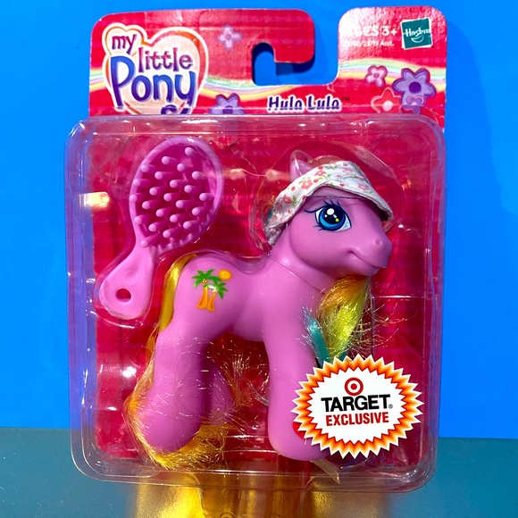 My Little Pony Other - MY LITTLE PONY G3 NWT VTG 2005 BABY PONY HULA LULA TARGET EXCLUSIVE, BRUSH & HAT